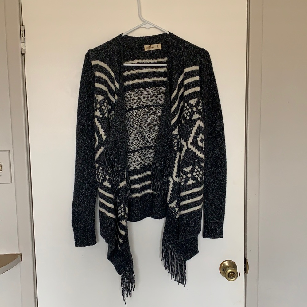 Gray and White Hollister Cardigan